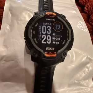 Garmin Black and Orange Solar Smartwatch